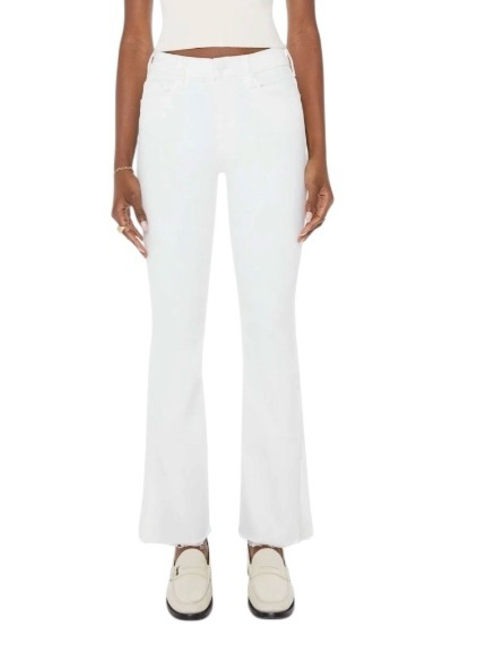 Mother The Weekender Fray Denim Jeans Fairest of Them All Off White Size 29